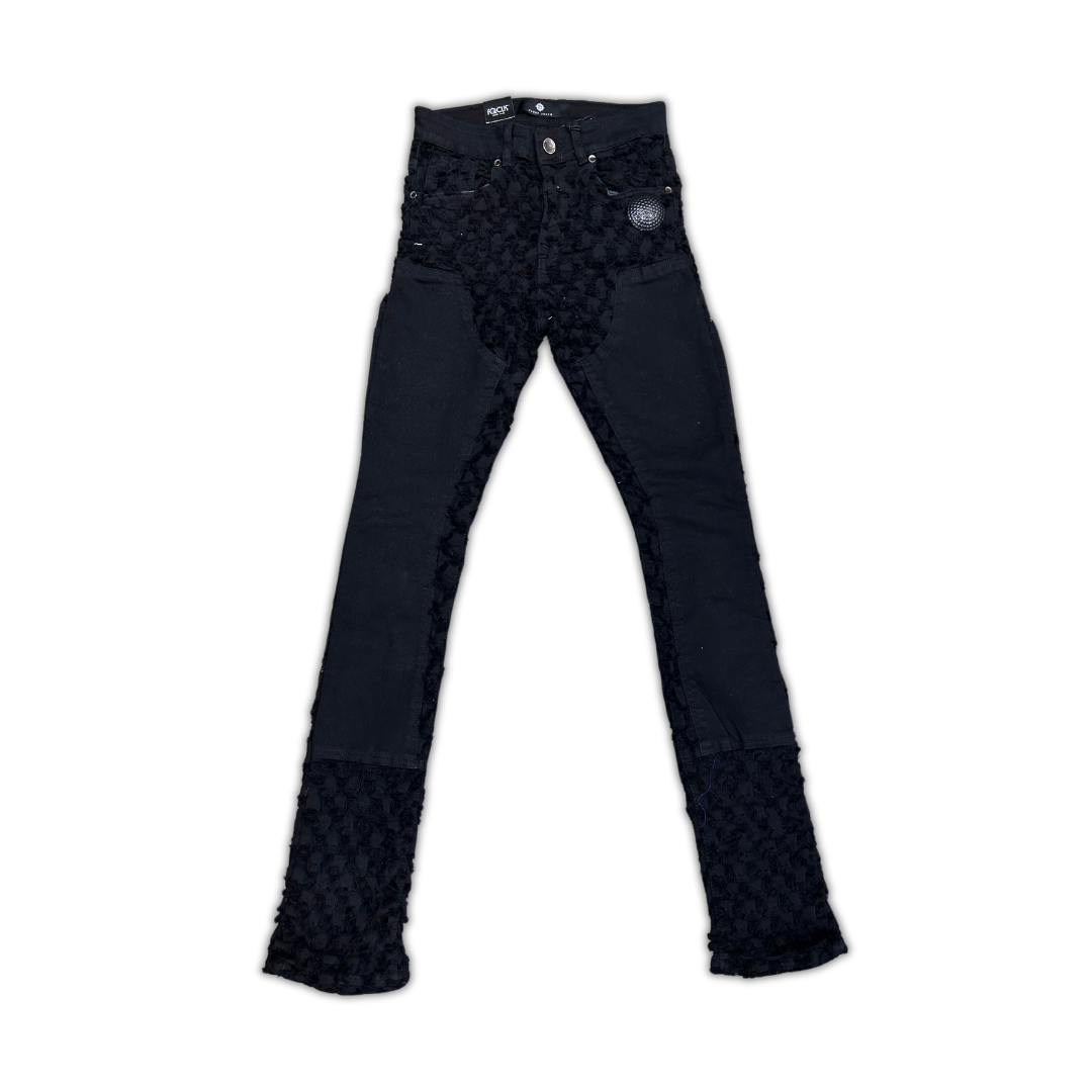 Focus Distressed Biker stacked jeans, alternate angle, men's streetwear