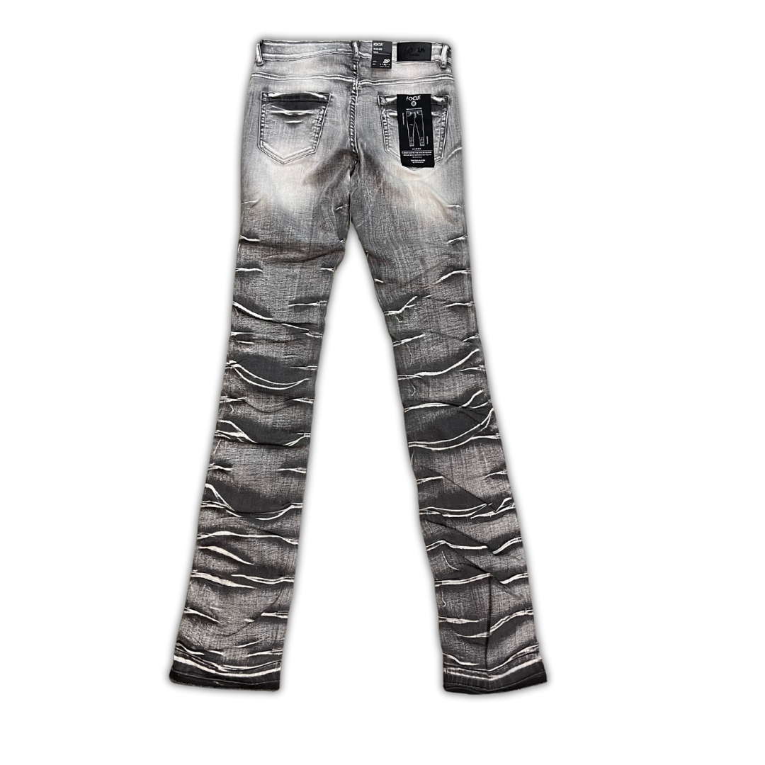 Focus Ripped Stacked Washed ripped stacked jeans, alternate angle, men's streetwear