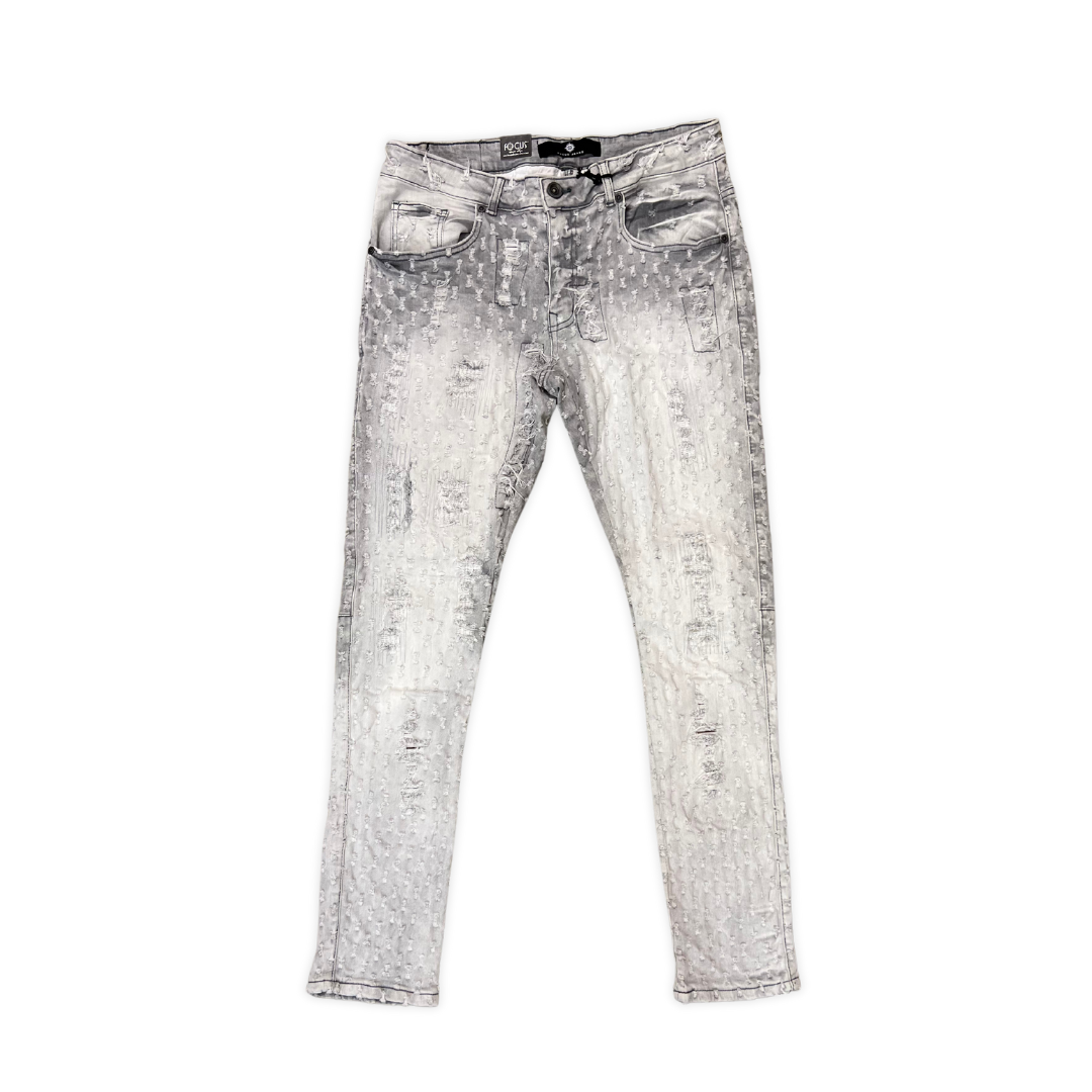 Focus Hellrazer Distressed stacked jeans, alternate angle, men's streetwear