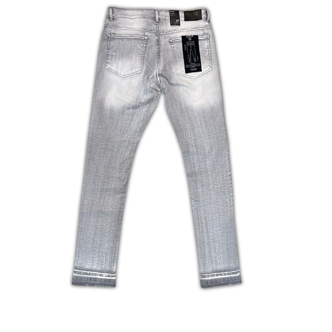 Focus Open Knee/Light ripped skinny jeans, alternate angle, men's streetwear
