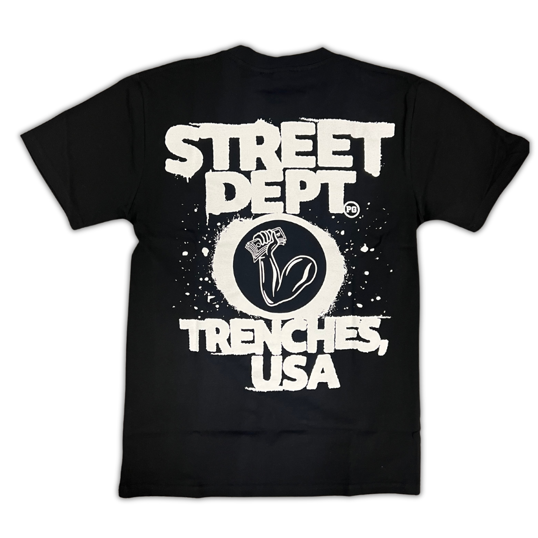 PG Apparel Not Like Us Street Dept Heavyweight graphic tee, alternate angle, men's streetwear