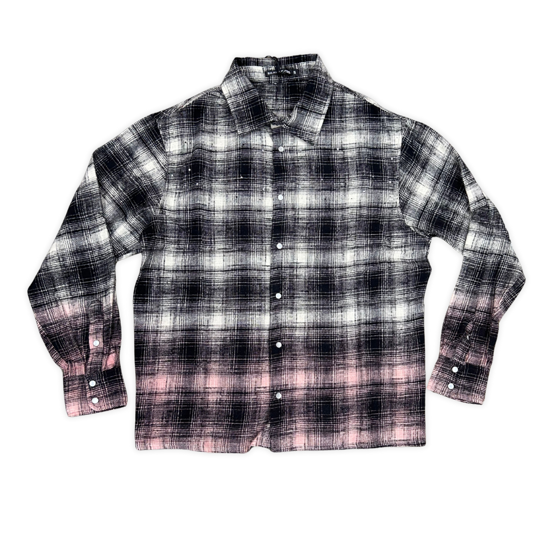SILNT CHPTRS Shooting Star flannel shirt, front view, men's streetwear