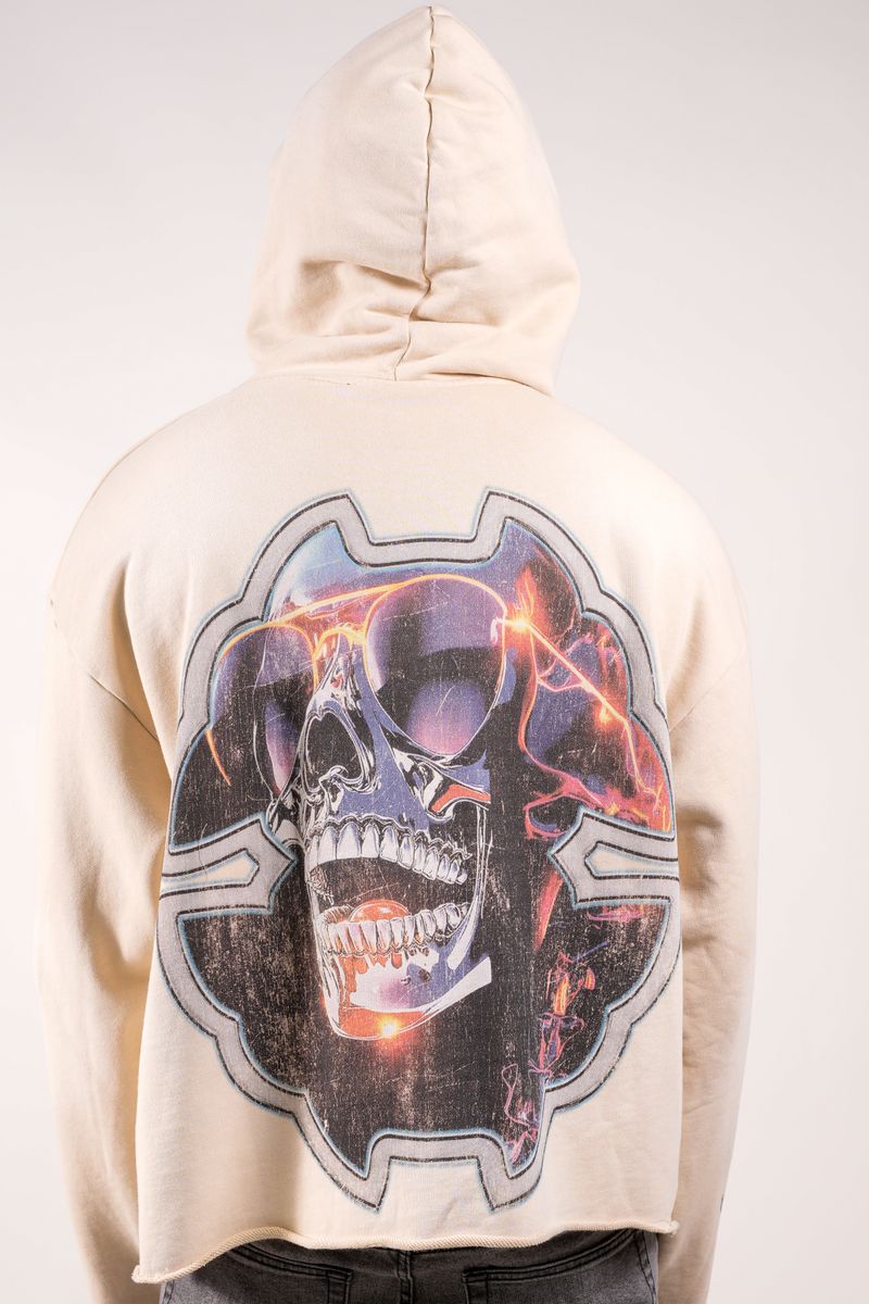 Paper Money Chrome World graphic hoodie, alternate angle, men's streetwear