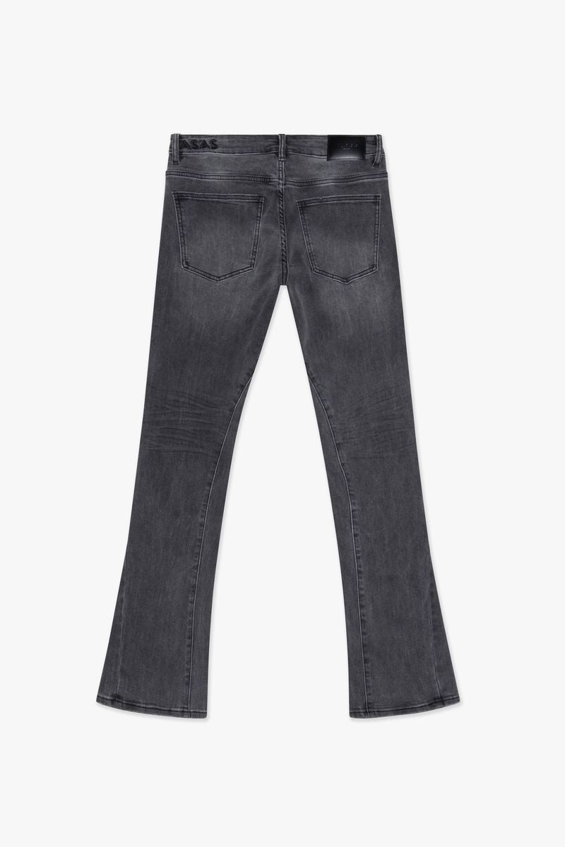 Valabasas Mr.Stacked Grey stacked jeans, alternate angle, men's streetwear