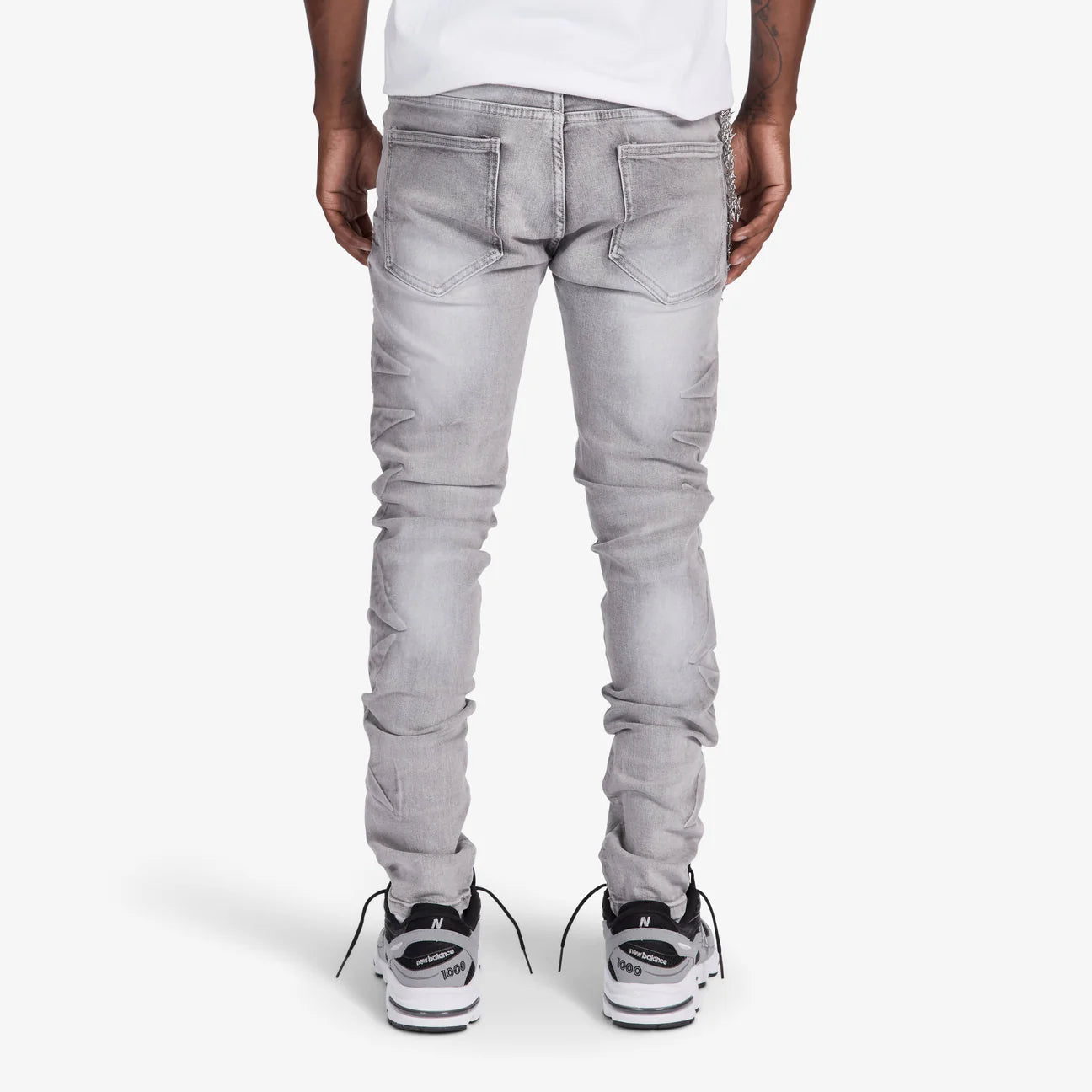 Ninja" Embossed Skinny Jeans