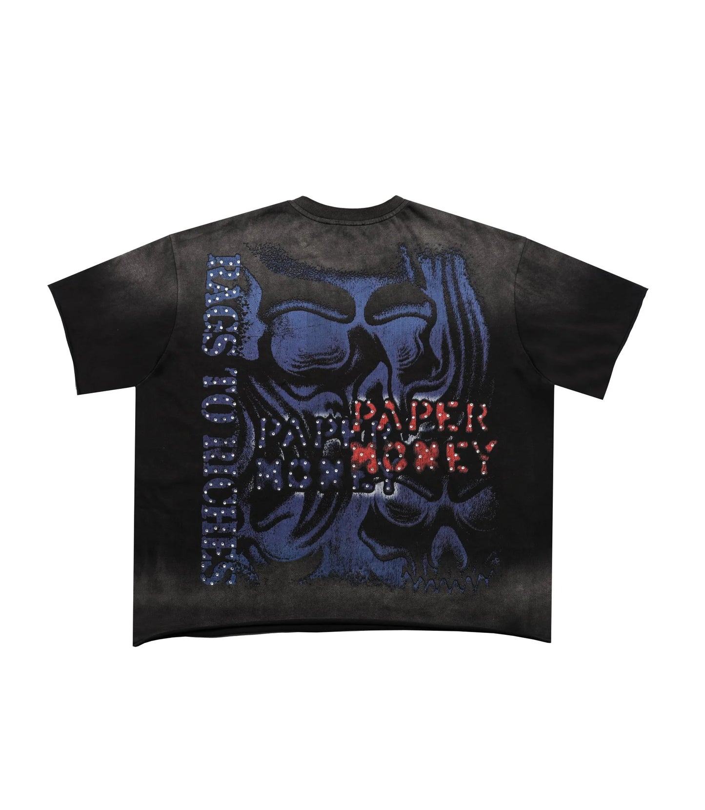 Paper Money Rags Rhinestone graphic tee, alternate angle, men's streetwear