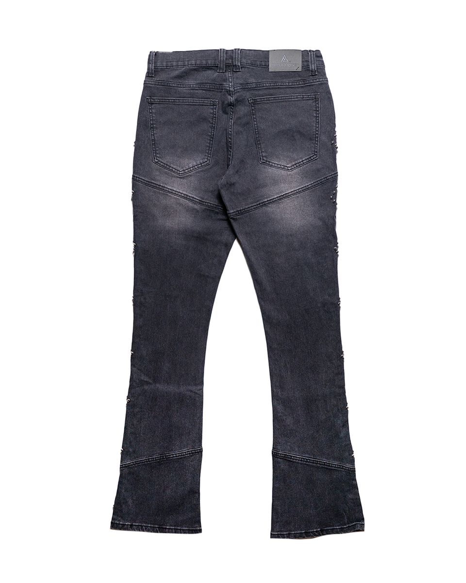 Paper Money Rocker stacked jeans, alternate angle, men's streetwear