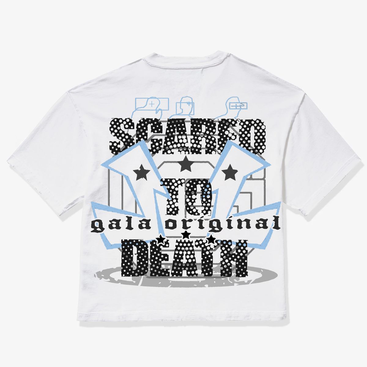 Gala Original Scared To Death graphic tee, alternate angle, men's streetwear