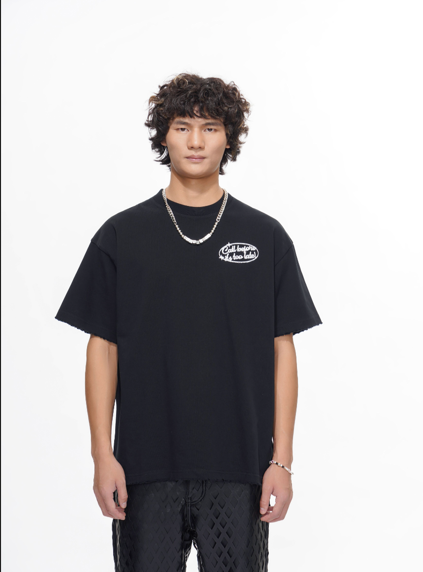 Valabasas 1-800 graphic tee, front view, men's streetwear