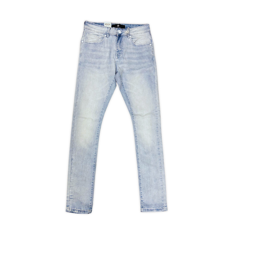 Focus Light Blue Skinnys skinny jeans, front view, men's streetwear