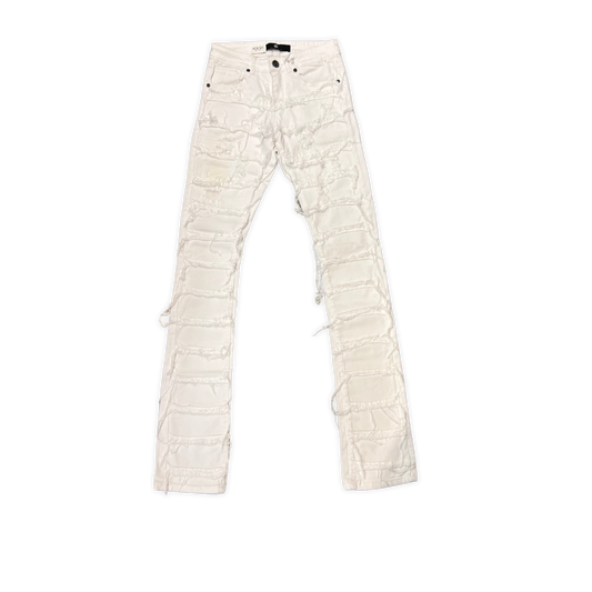 Focus Alabaster stacked jeans, front view, men's streetwear
