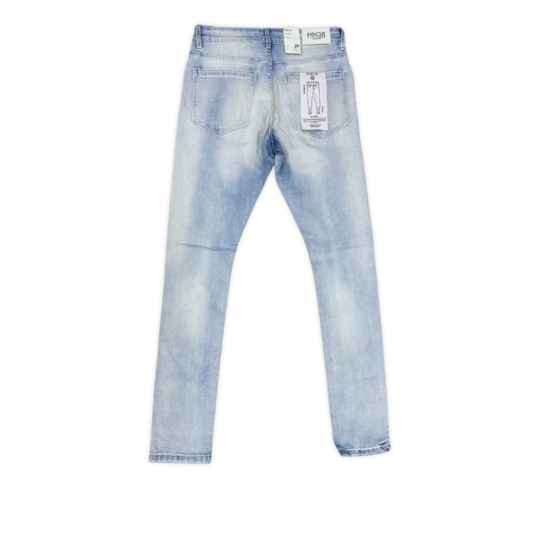 Focus Light Blue Skinnys skinny jeans, alternate angle, men's streetwear
