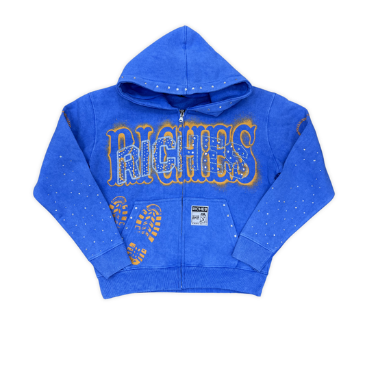 Elite PD Riches Zip-up jacket, front view, men's streetwear