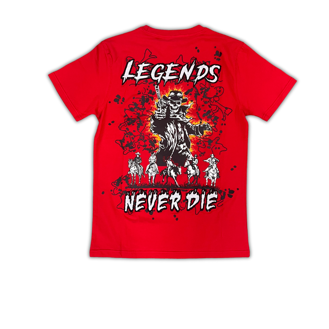 Focus Legends Never Die graphic tee, alternate angle, men's streetwear
