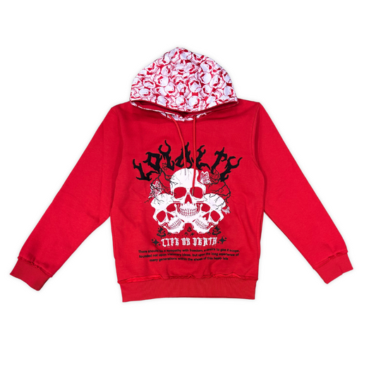 Focus Loyalty graphic hoodie, front view, men's streetwear