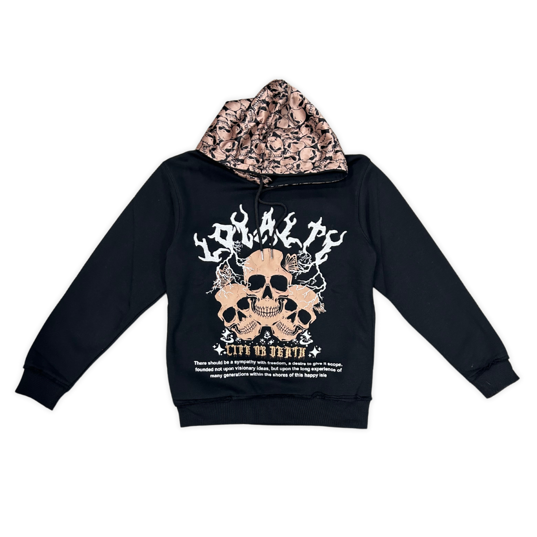 Focus Loyalty graphic hoodie, alternate angle, men's streetwear