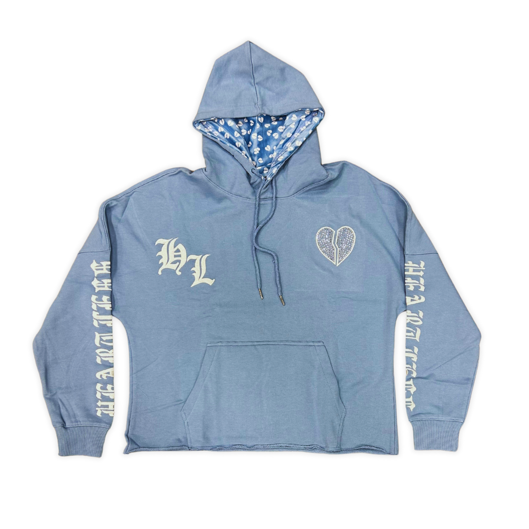 Focus Heartless cropped hoodie, front view, men's streetwear