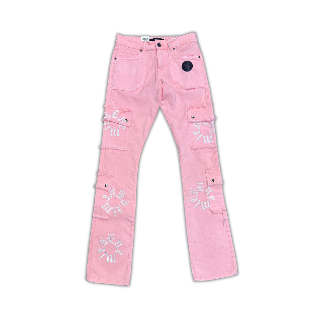 Focus Enemies cargo flare jeans, alternate angle, men's streetwear
