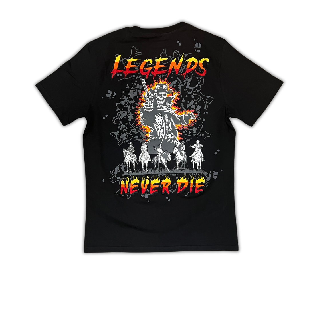 Focus Legends Never Die graphic tee, front view, men's streetwear