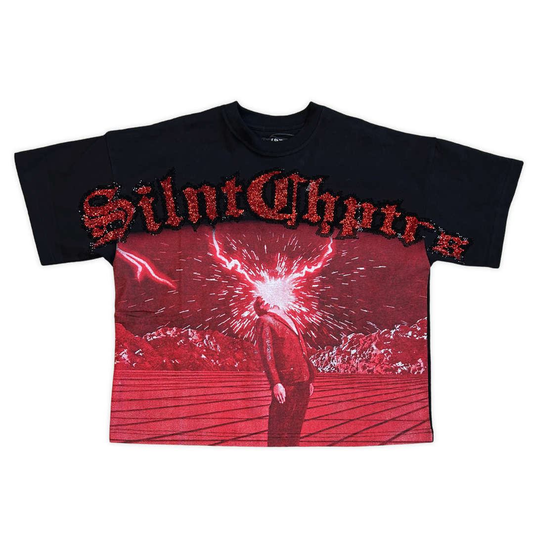 SILNT CHPTRS Lost In Thought graphic tee, front view, men's streetwear