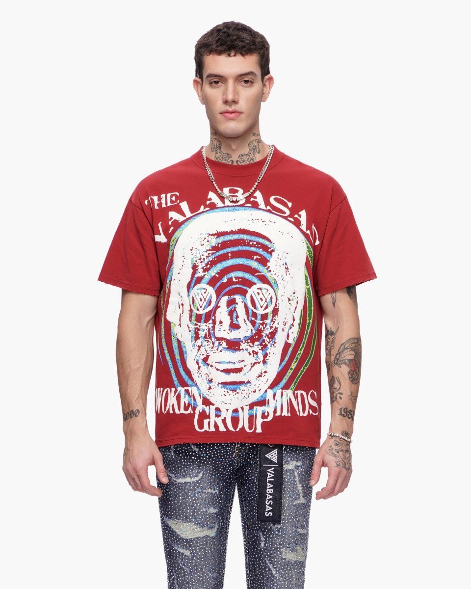 Valabasas Awoken Minds Tee graphic tee, front view, men's streetwear