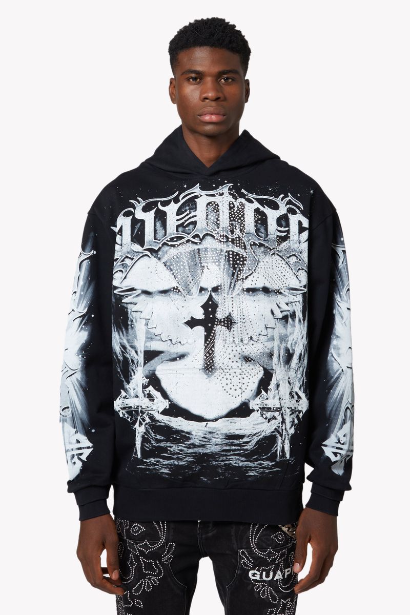Guapi Heavens Vault V3 graphic hoodie, front view, men's streetwear