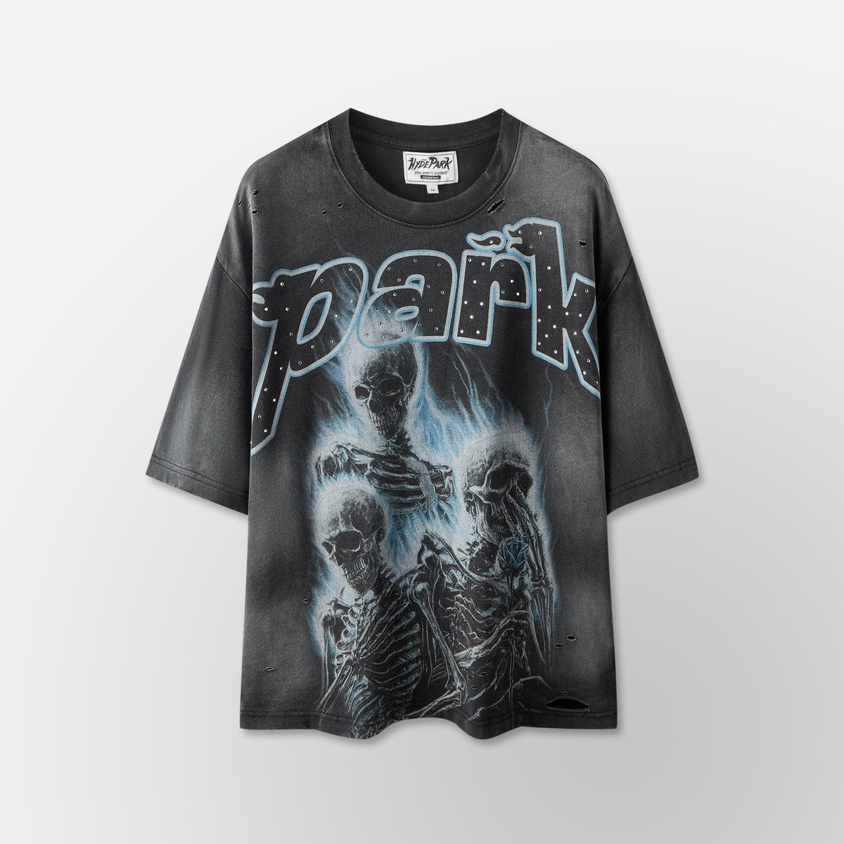 Hyde Park Blueskull Sst graphic tee, front view, men's streetwear