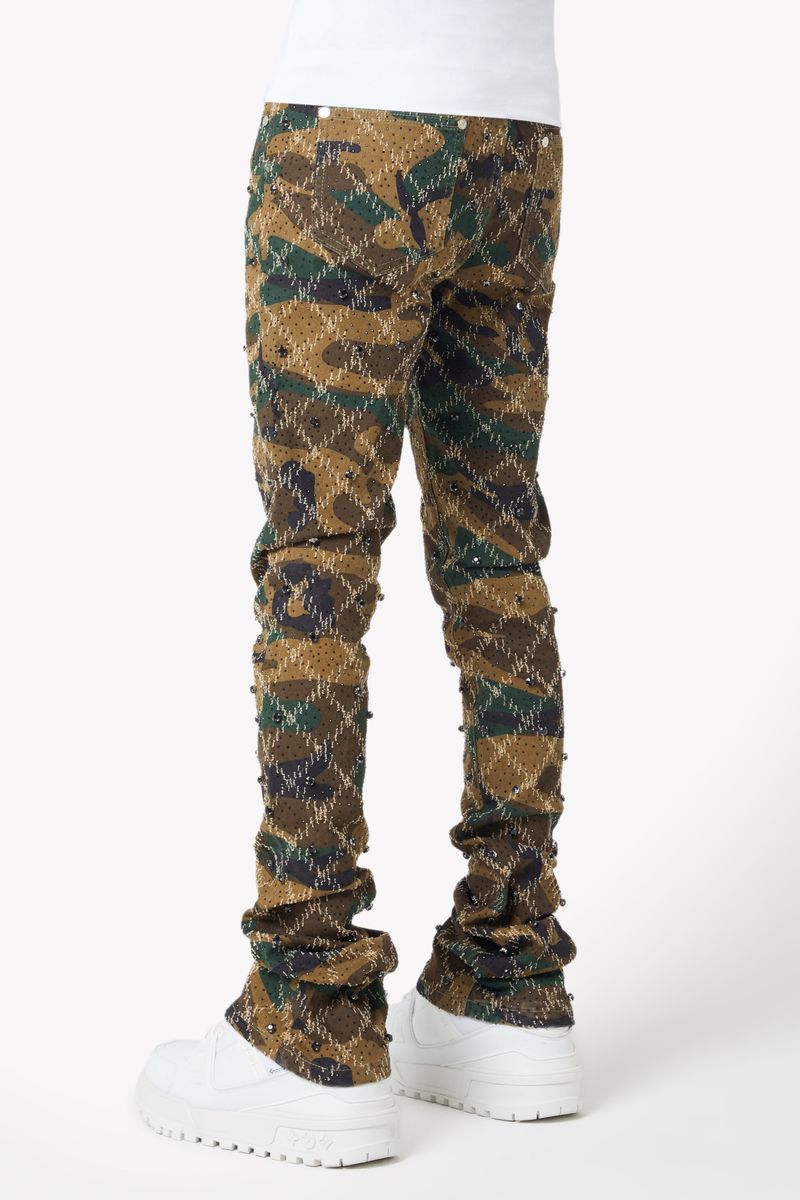 Guapi Camo Embellished statement denim, alternate angle, men's streetwear