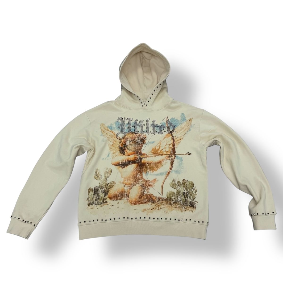 V Tilted Forever graphic hoodie, front view, men's streetwear