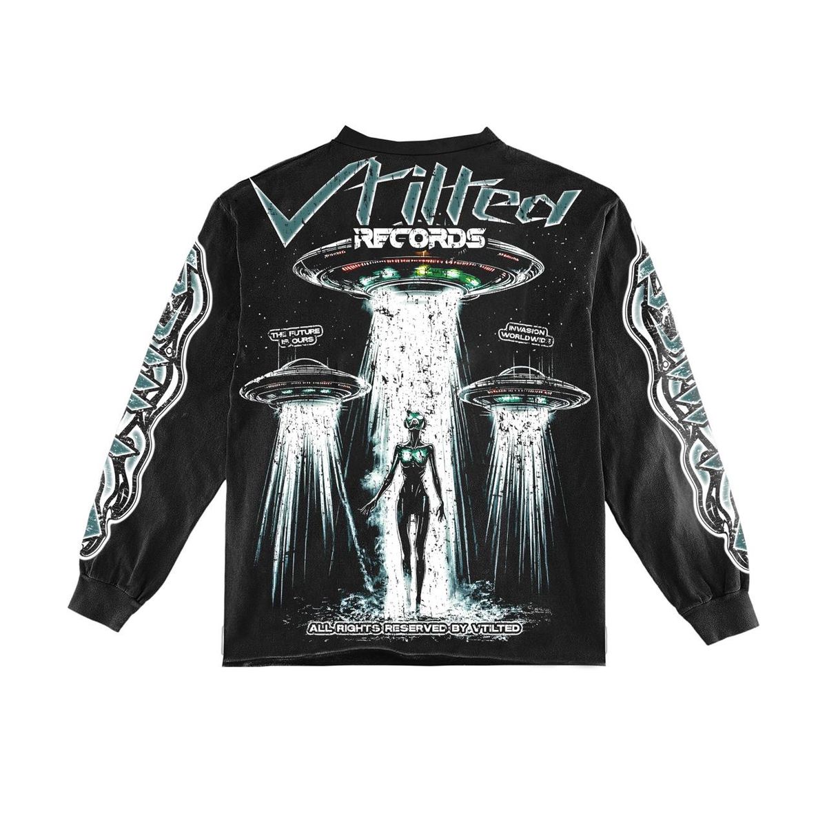 V Tilted Future Reality graphic tee, alternate angle, men's streetwear