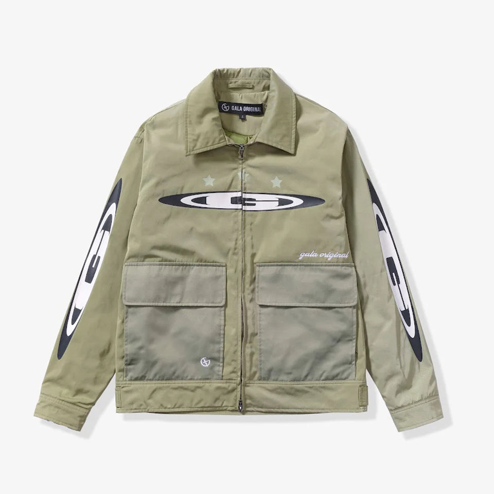 Gala Original Team Star Jacket - olive/army jacket, front view, men's streetwear