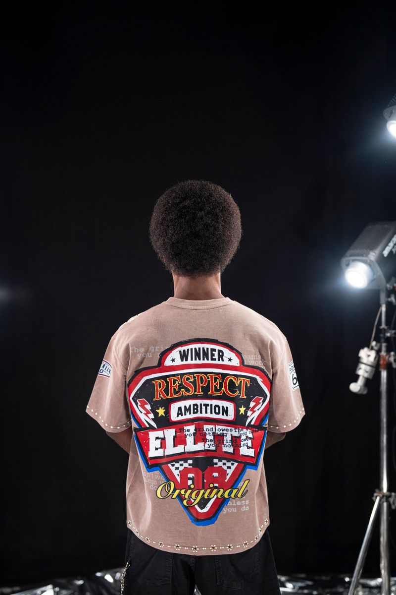Mayhem Premium Mens Tee Brown — back view