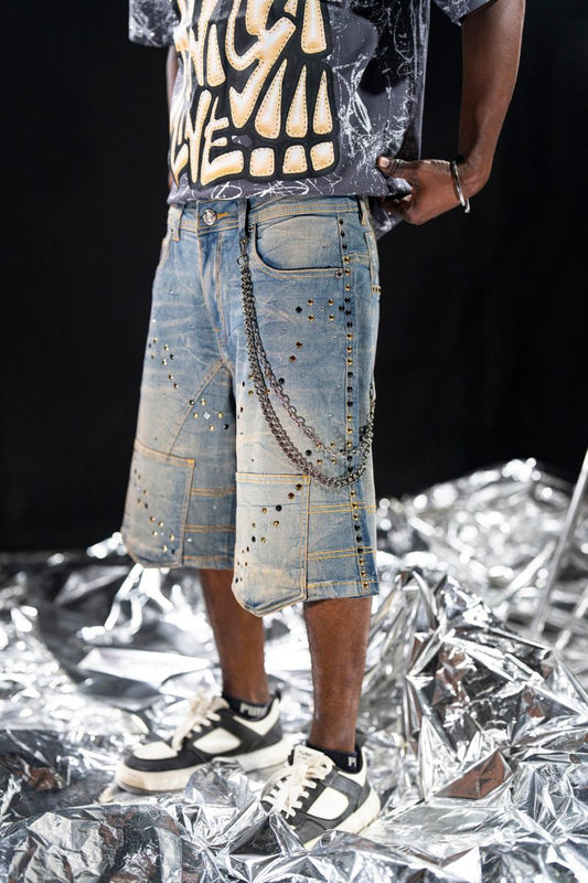 Movie Star Mens Denim Shorts Vintage — front view
