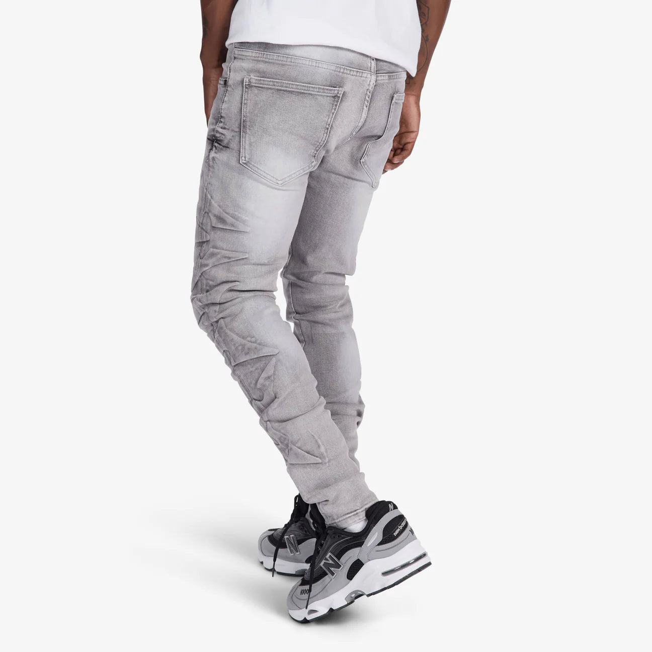Ninja" Embossed Skinny Jeans