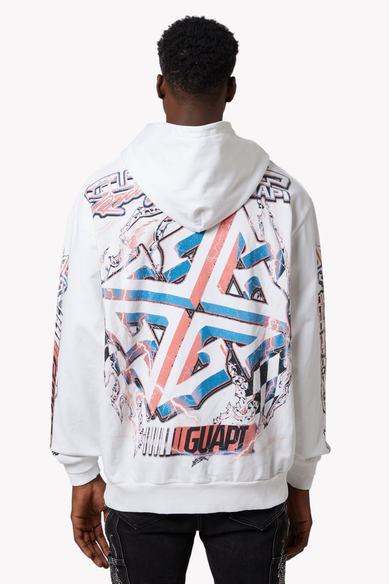 Guapi Nitro Drift V1 graphic hoodie, alternate angle, men's streetwear