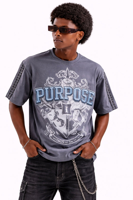 Purpose Grey Mens Tee — front view