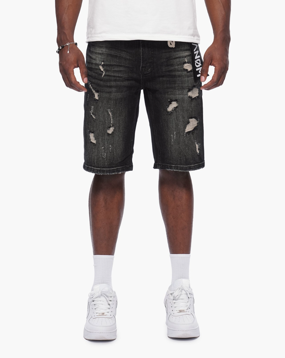 Anom Anom - Scar Shorts - Black / Tan — front view