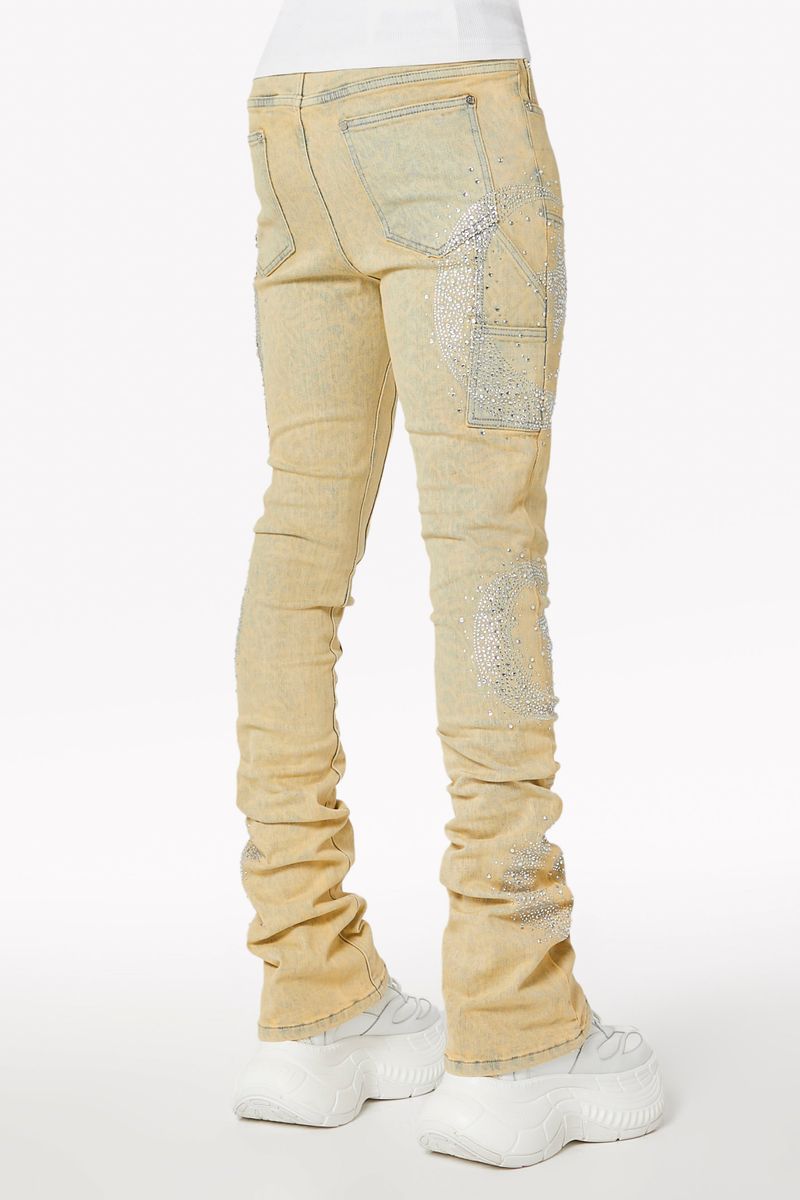 Guapi Vintage Calligraphy statement denim, alternate angle, men's streetwear