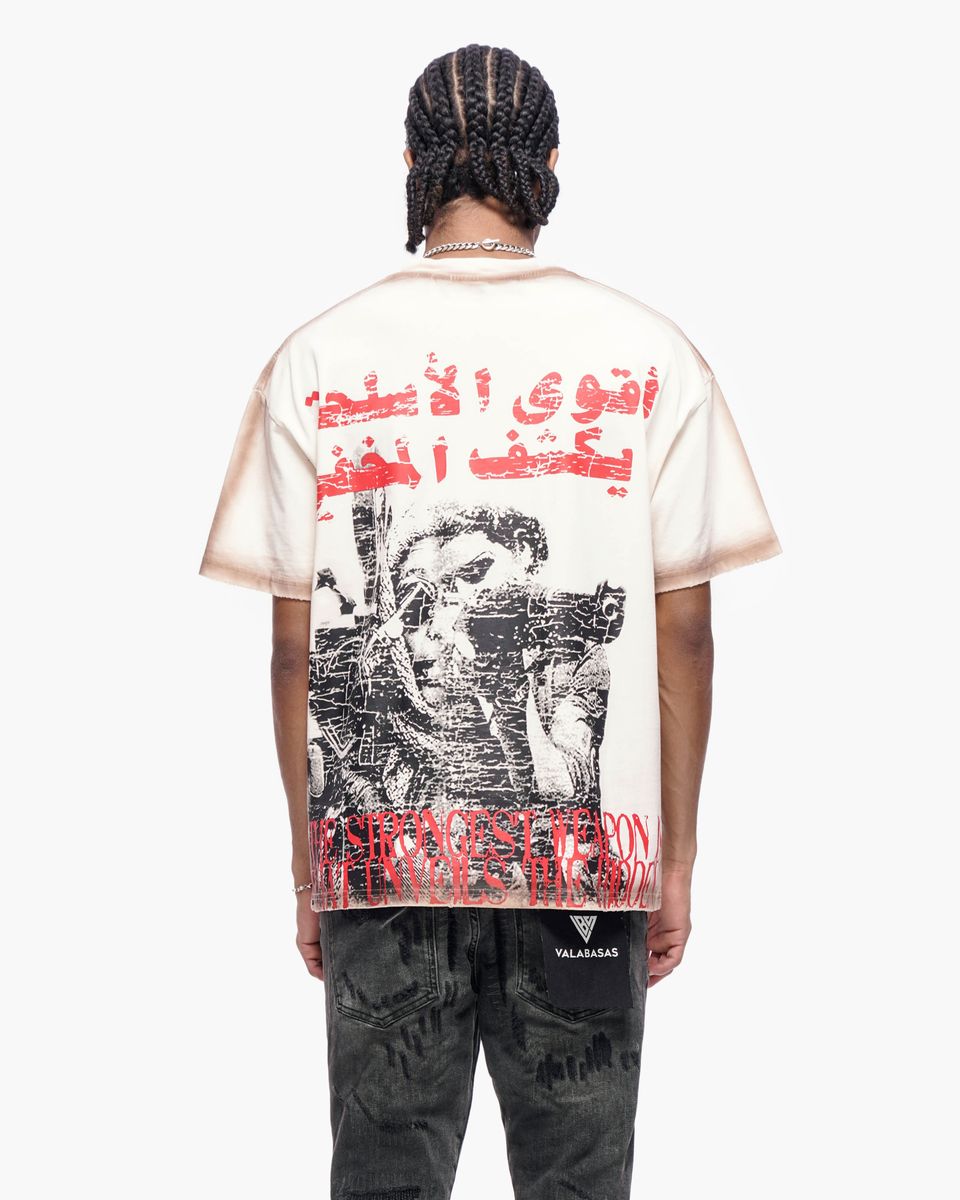 Valabasas Weapons graphic tee, alternate angle, men's streetwear