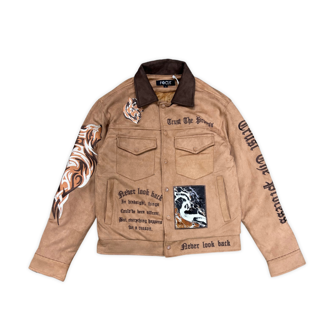 Focus Eat or Get Eaten jacket, alternate angle, men's streetwear