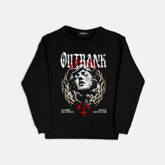 Outrank Always Be Ready crewneck sweatshirt, front view, men's streetwear
